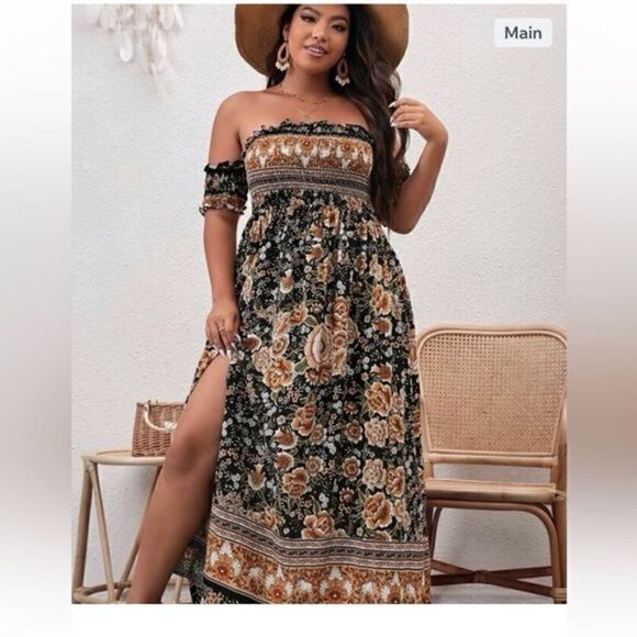 SHEIN off shoulder maxi dresd - Picture 1 of 4